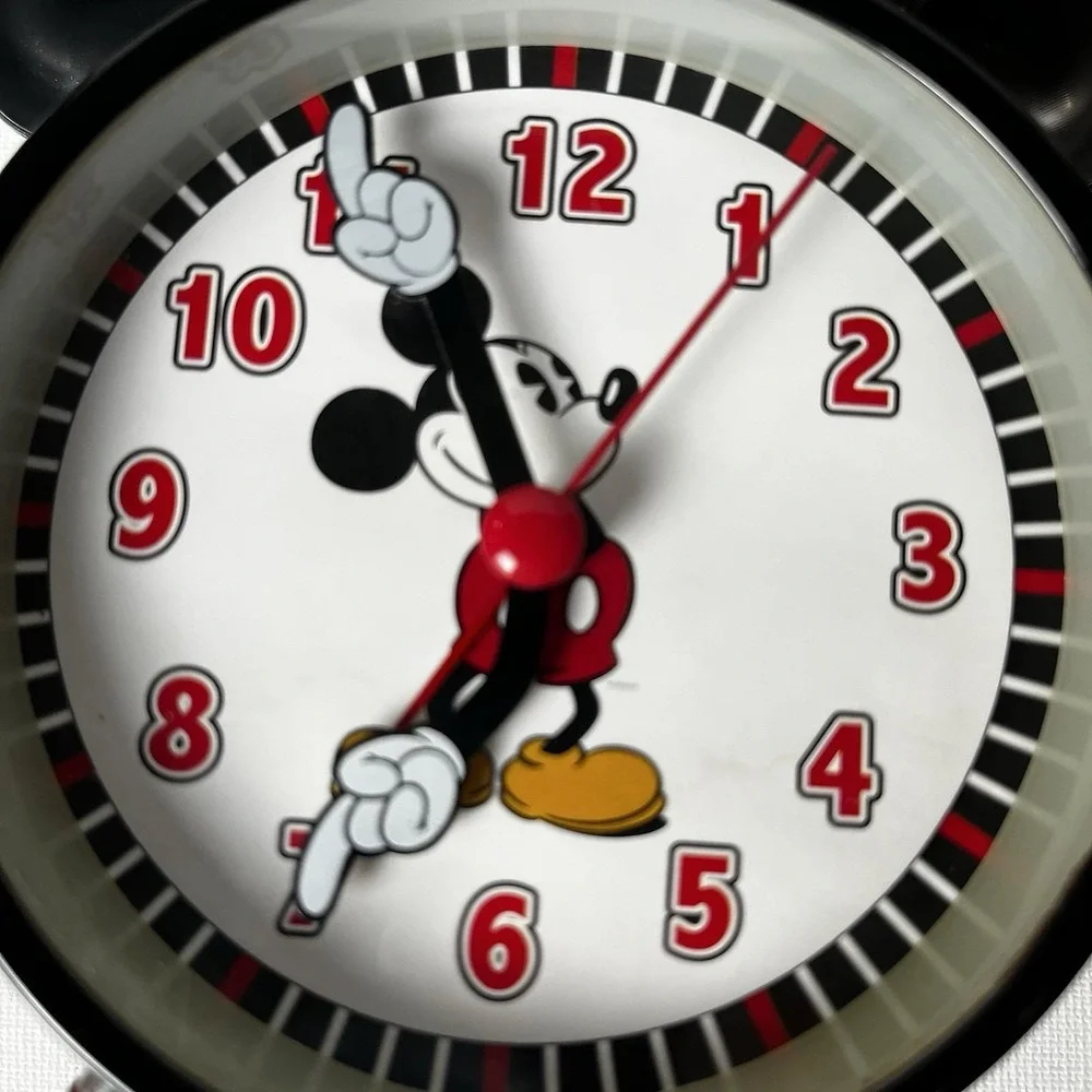 Vintage Disney Mickey Mouse Twin‎ Bell Alarm Clock Analog Retro Tested Working